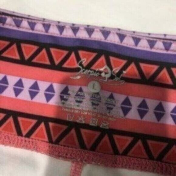 Scorpio Sol Women's Multicolor Spandex Aztec Print Straight Leg Leggings Size L - Picture 3 of 3